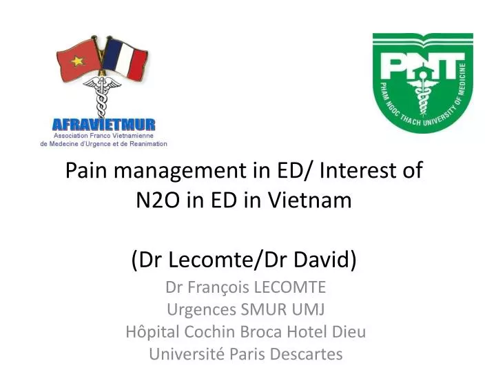 pain management in ed interest of n2o in ed in vietnam dr lecomte dr david