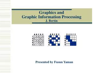 Graphics and Graphic Information Processing J. Bertin