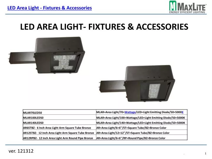 led area light fixtures accessories