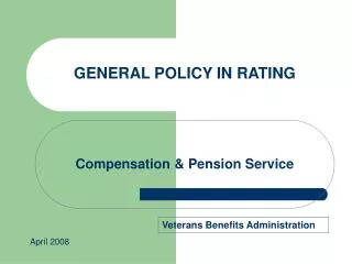 Compensation &amp; Pension Service