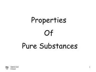 Properties Of Pure Substances