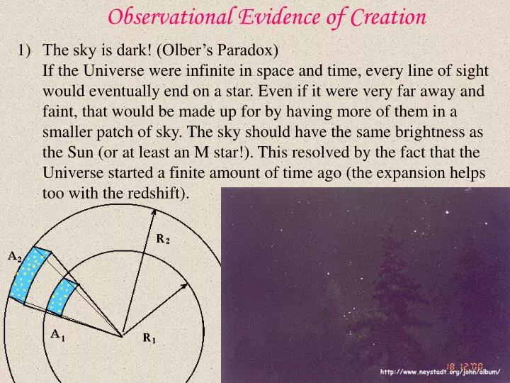 observational evidence of creation