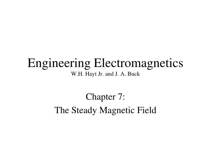 engineering electromagnetics w h hayt jr and j a buck