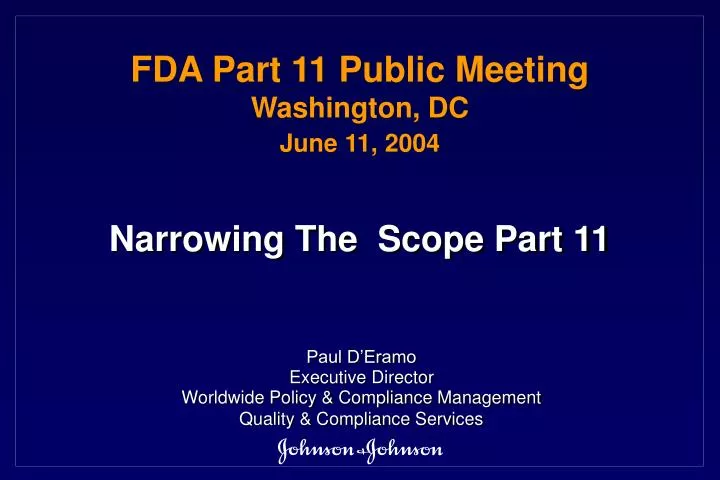 fda part 11 public meeting washington dc june 11 2004