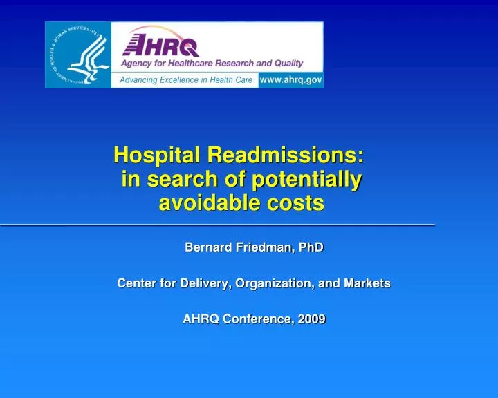 hospital readmissions in search of potentially avoidable costs