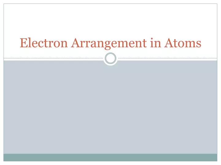 electron arrangement in atoms