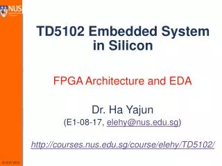 TD5102 Embedded System in Silicon