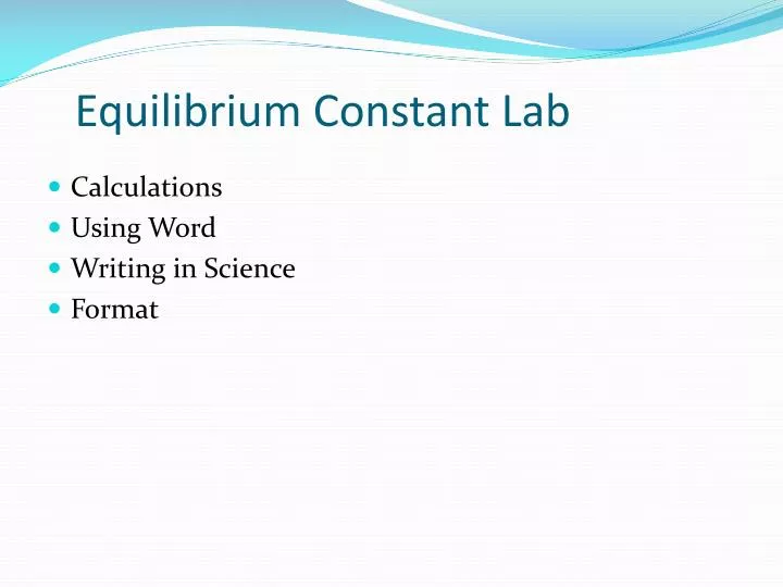 equilibrium constant lab
