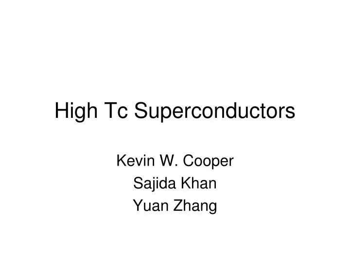 high tc superconductors