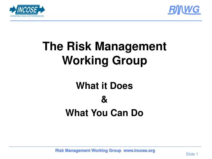 the risk management working group