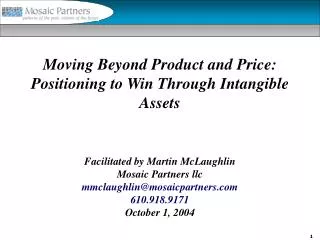 Moving Beyond Product and Price: Positioning to Win Through Intangible Assets