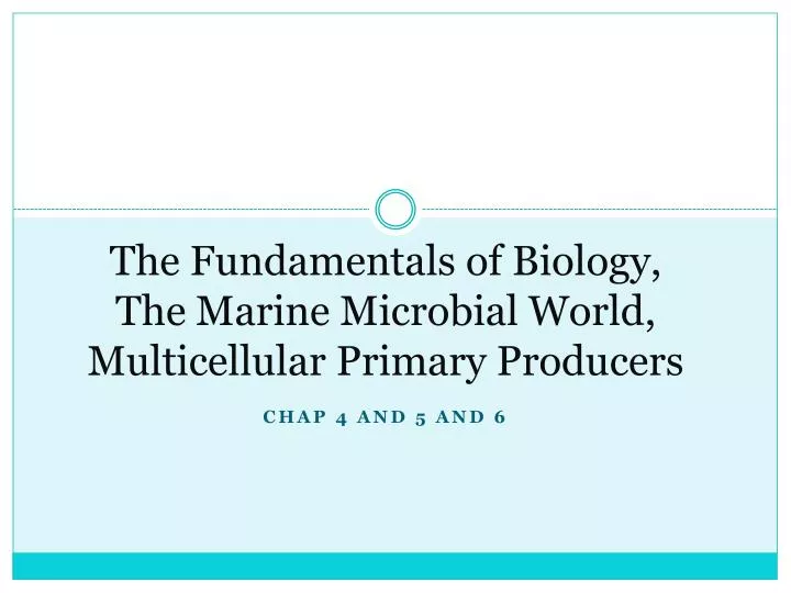the fundamentals of biology the marine microbial world multicellular primary producers