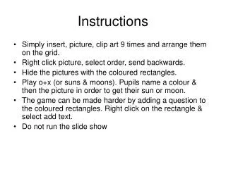 instructions