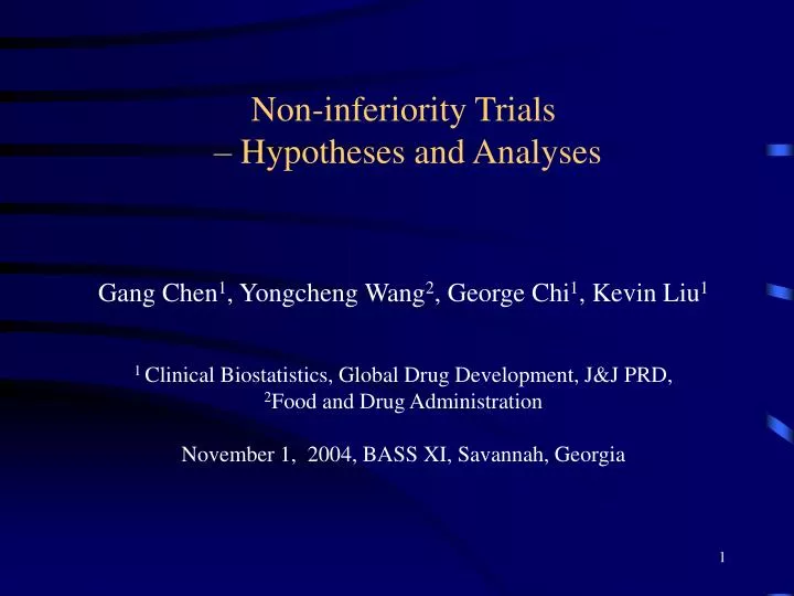 non inferiority trials hypotheses and analyses