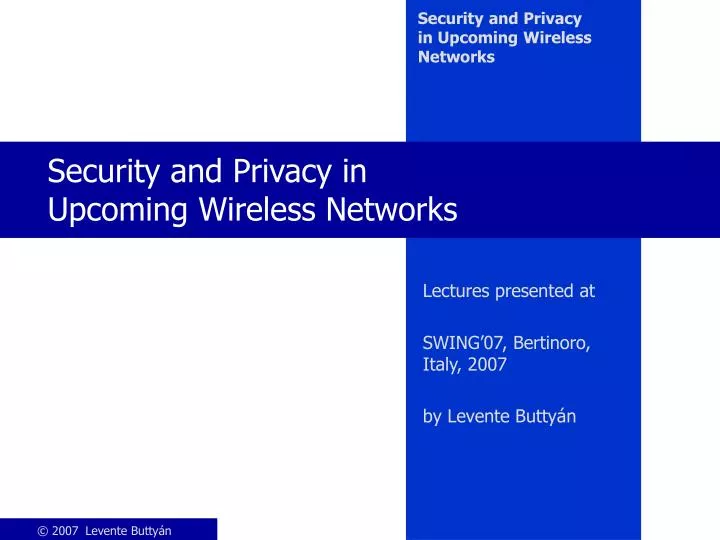security and privacy in upcoming wireless networks