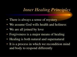 Inner Healing Principles
