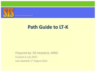 Path Guide to LT-K