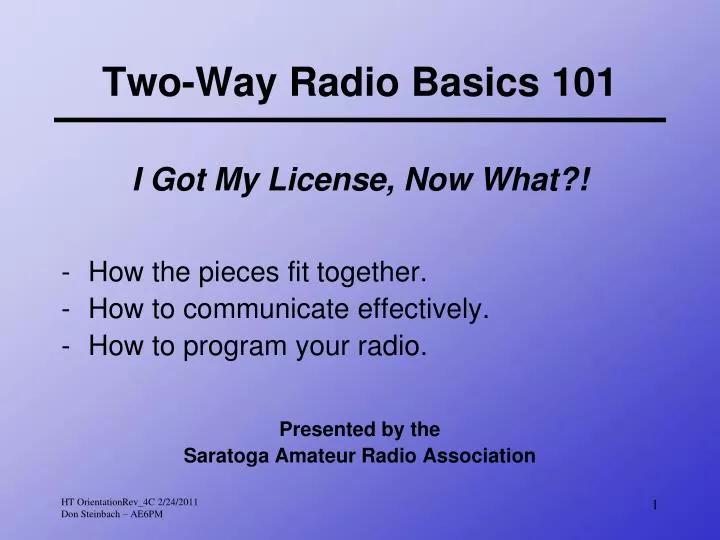 two way radio basics 101