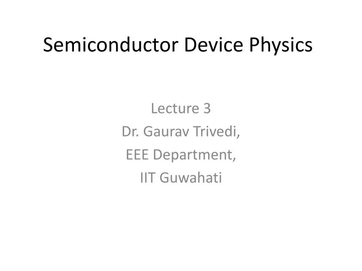 semiconductor device physics