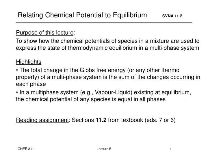 relating chemical potential to equilibrium svna 11 2