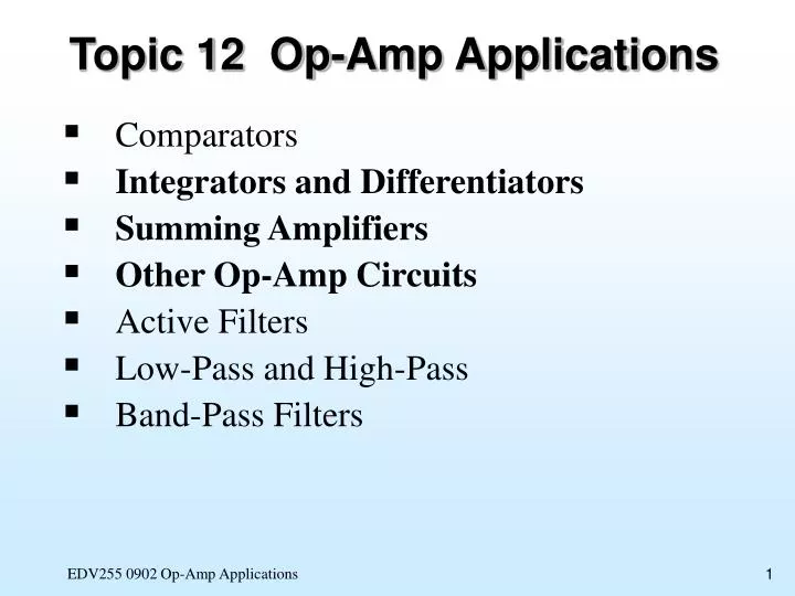 topic 12 op amp applications