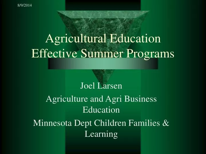 agricultural education effective summer programs