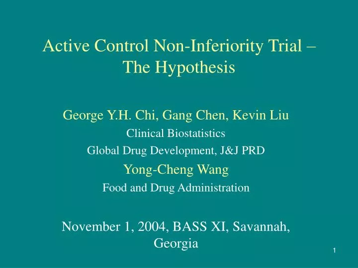 active control non inferiority trial the hypothesis