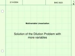 Multivariable Linearization