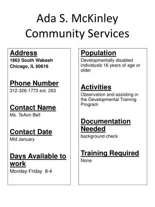 Ada S. McKinley Community Services