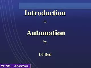 Introduction to Automation by Ed Red