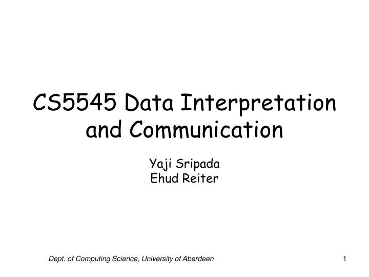 cs5545 data interpretation and communication