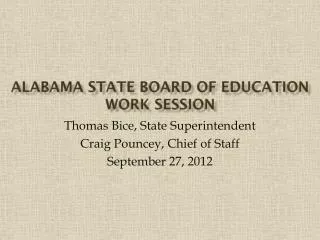 Alabama State Board of Education Work Session