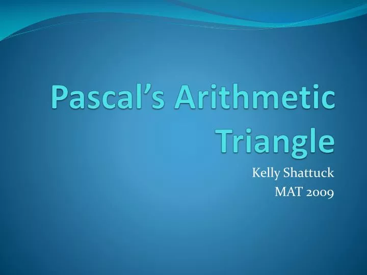 pascal s arithmetic triangle