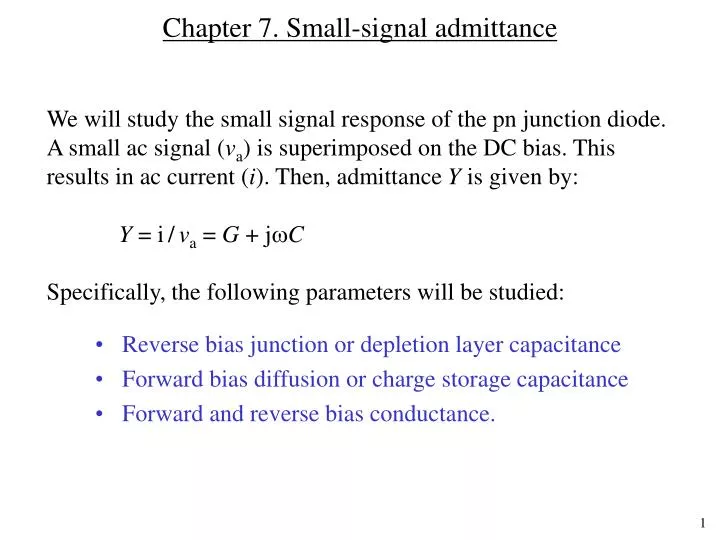 chapter 7 small signal admittance