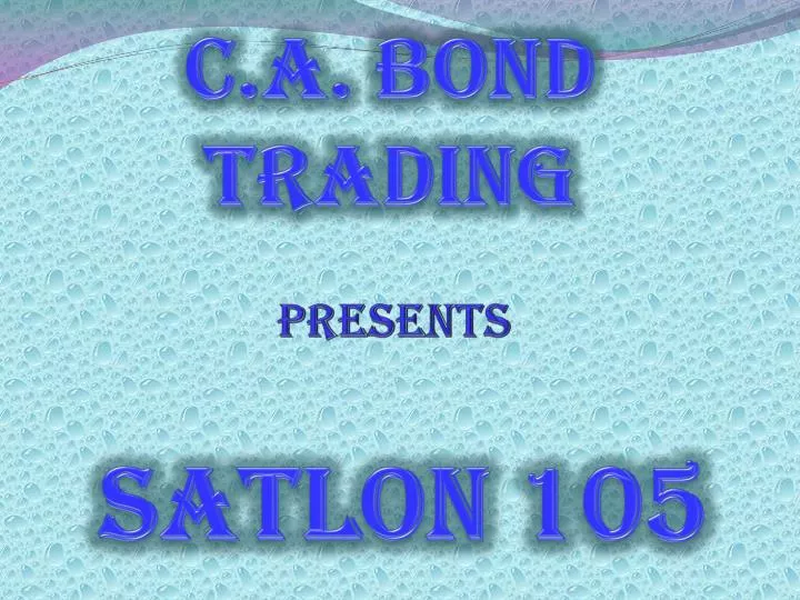 c a bond trading