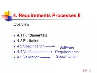 4. Requirements Processes II