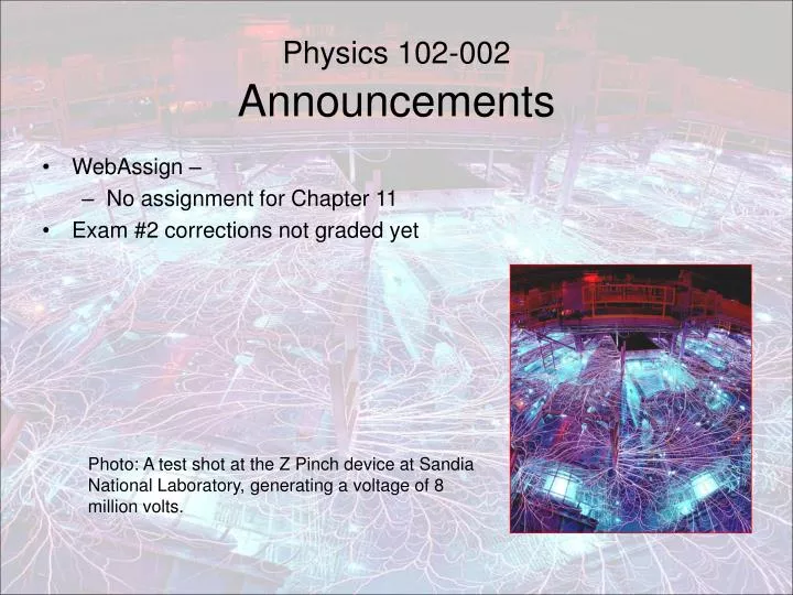 physics 102 002 announcements