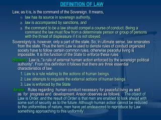 DEFINITION OF LAW