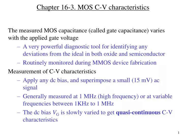 chapter 16 3 mos c v characteristics