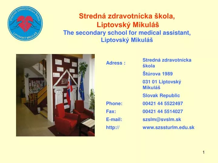 stredn zdravotn cka kola liptovsk mikul the secondary school for medical assistant liptovsk mikul