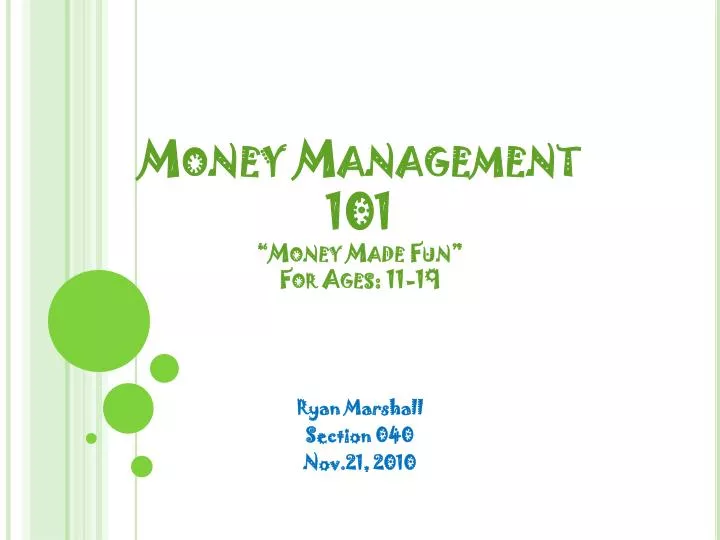 money management 101 money made fun for ages 11 19