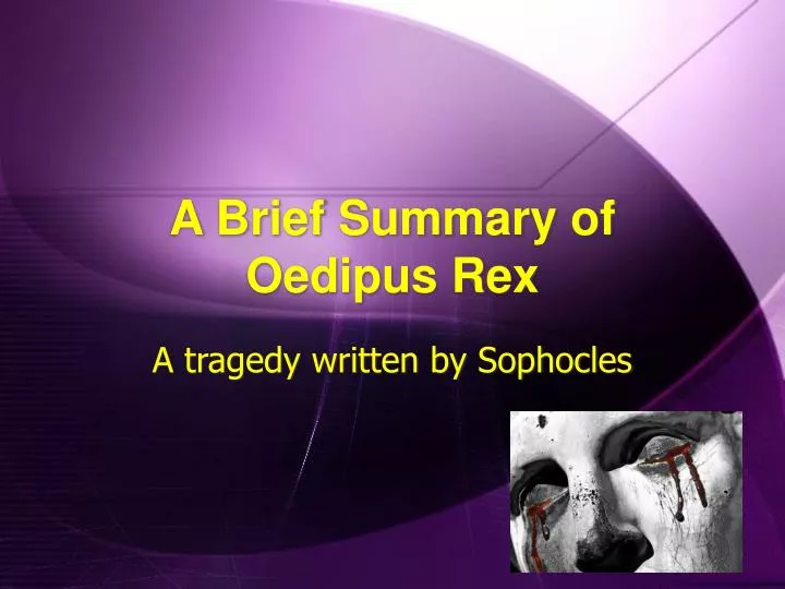 a brief summary of oedipus rex