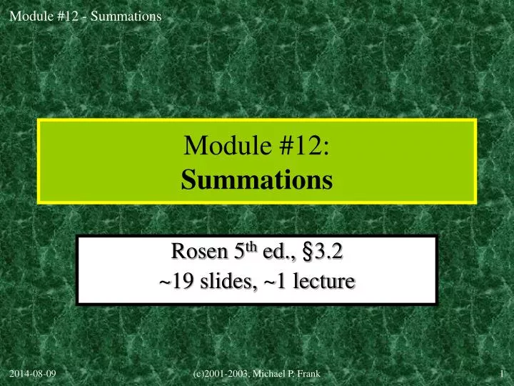 module 12 summations