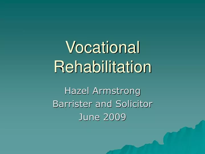 vocational rehabilitation