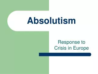 Absolutism