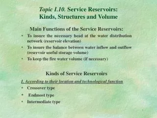 topic i 10 service reservoirs kinds structures and volume