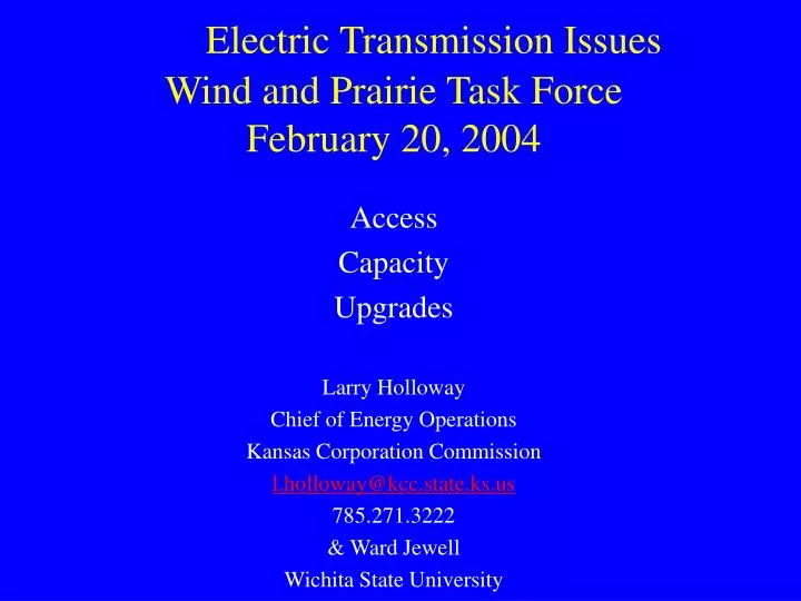 electric transmission issues wind and prairie task force february 20 2004