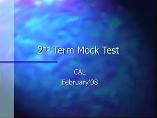 2 nd Term Mock Test