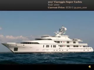203' Viareggio Super Yachts Year: 2010 Current Price: EUR O 39,900,,000