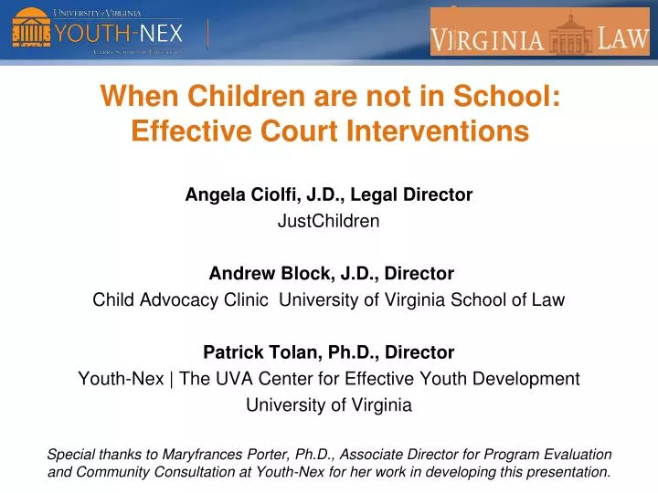 when children are not in school effective court interventions
